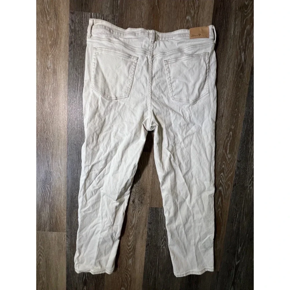 Seven7 Straight Leg Jeans Womens 16 Off-White Cream Denim Classic‎ 5-Pocket 1941